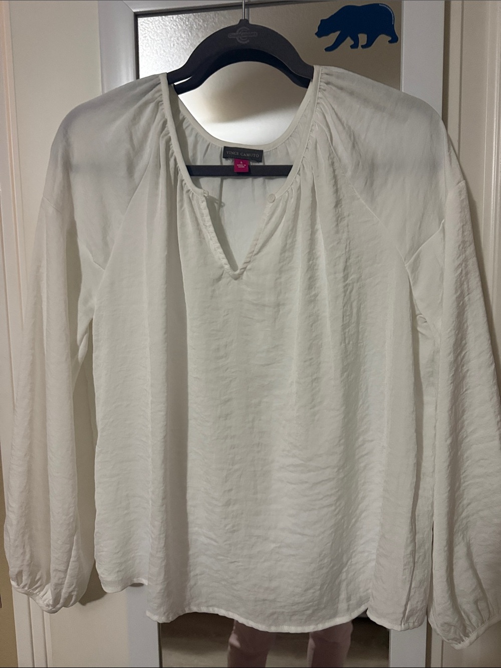 Vince Camuto White Long-Sleeve Peasant Tunic